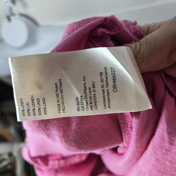 Anthropologie Maeve Pink Linen Button Down Oversized Shirt - Picture 5 of 13